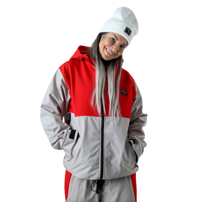 Access Full Zip Jacket College Red and Grey