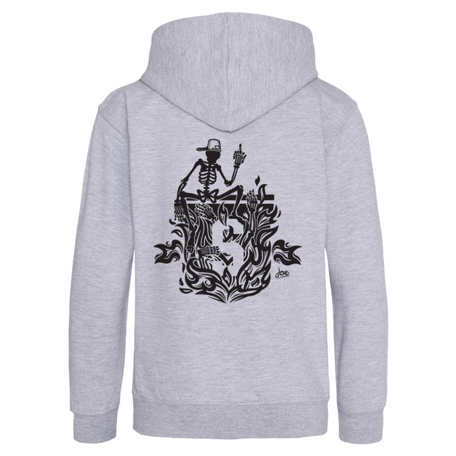 Kids Burning Man Hoodie Heather Grey