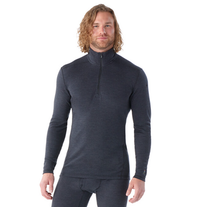 Classic Thermal Merino Baselayer 1/4 Zip Charcoal Heather