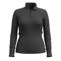 Womens Classic Thermal Merino Baselayer 1/4 zip Charcoal Heather