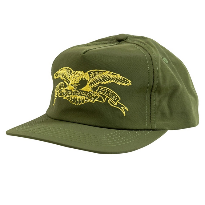 Basic Eagle Adjustable Snapback Cap Olive/Yellow