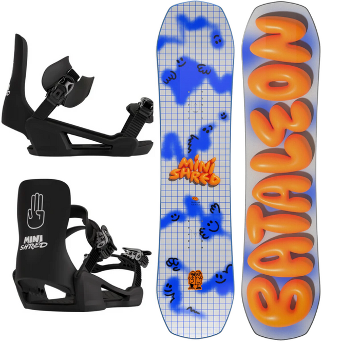 Kids Minishred 2025 Snowboard + Minishred 2025 Snowboardbindingen Snowboard Set