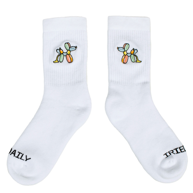 Dog A While Sock White