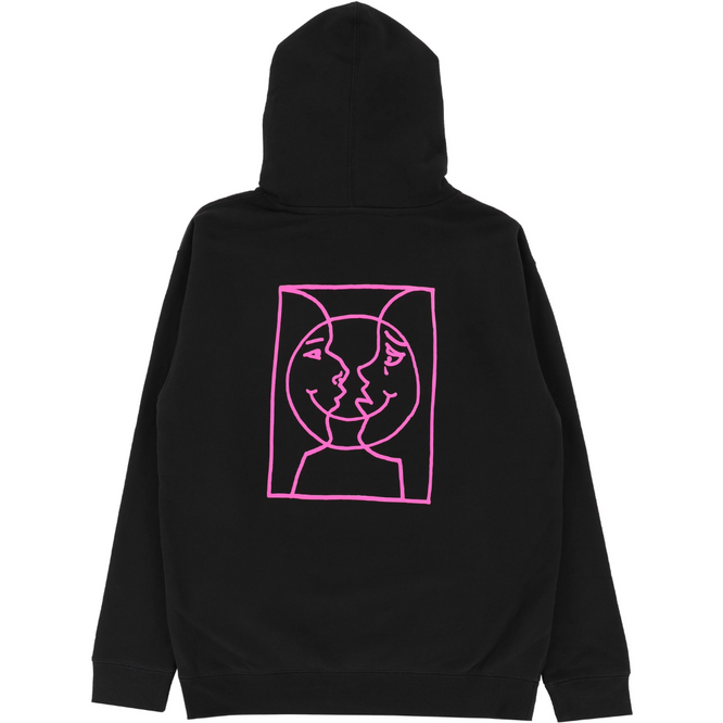 Moon Smile Raw Hoodie Black