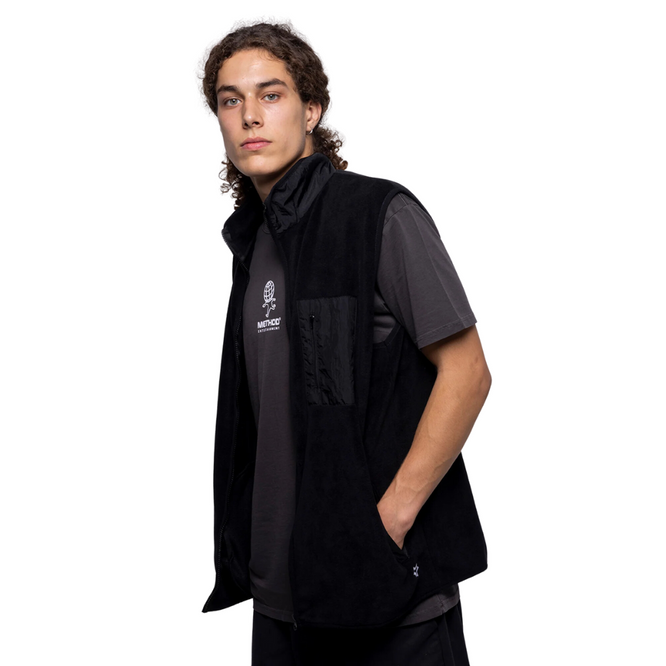 Star Fleece Vest Black