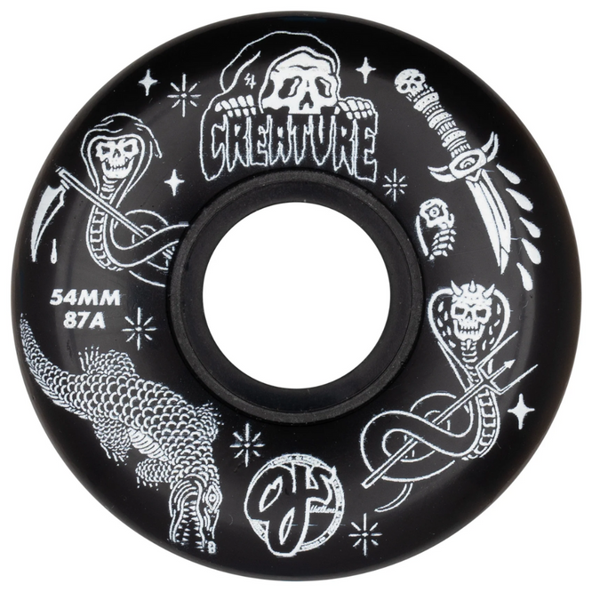 Creature X Trippy Tanks Keyframe Black 87a 54mm Skateboard Wheels