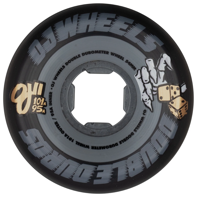 Double Duro Black 101a/95a 54mm Skateboard Wheels