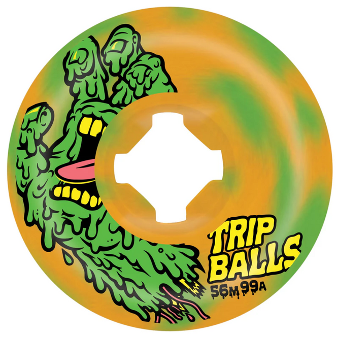 Slime Balls Face Melter Trip Balls Green Orange Swirl 99a 56mm Skateboard Wheels