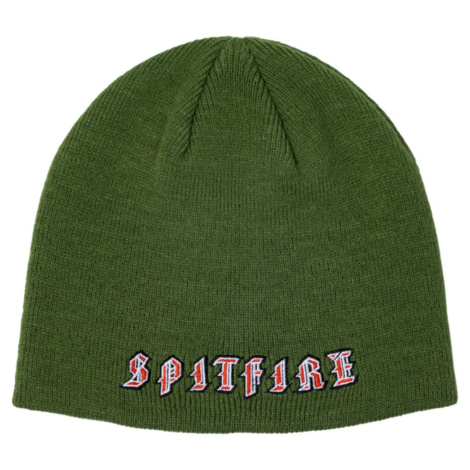 Old E Beanie Olive/Red