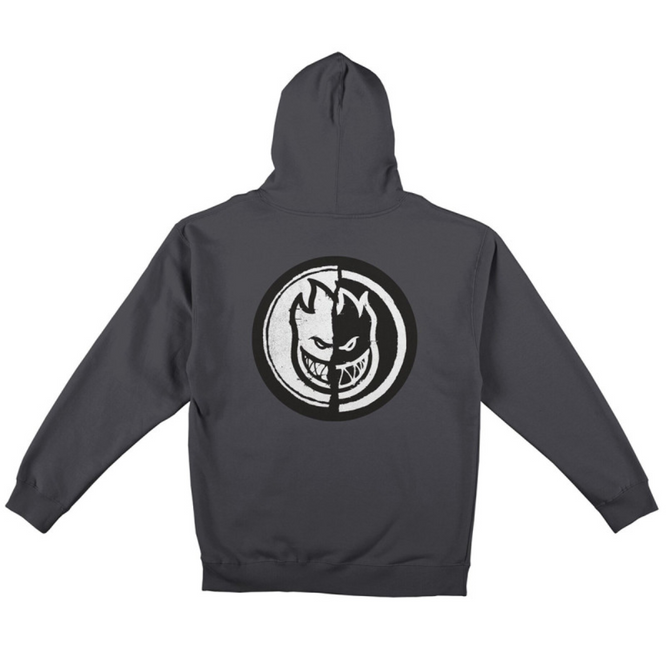 Yin Yang Zip Hoodie Charcoal