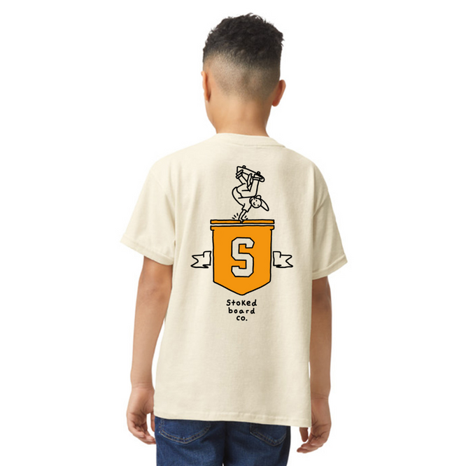 Kids Handplant Orange T-shirt Natural