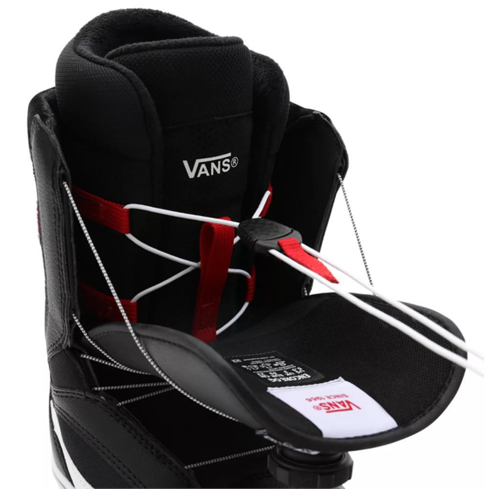 Vans Womens Encore OG Black White 2024 Snowboardboots Stoked Boardshop   Vans Encore Og Snowboard Boots Womens Black White Tongue 