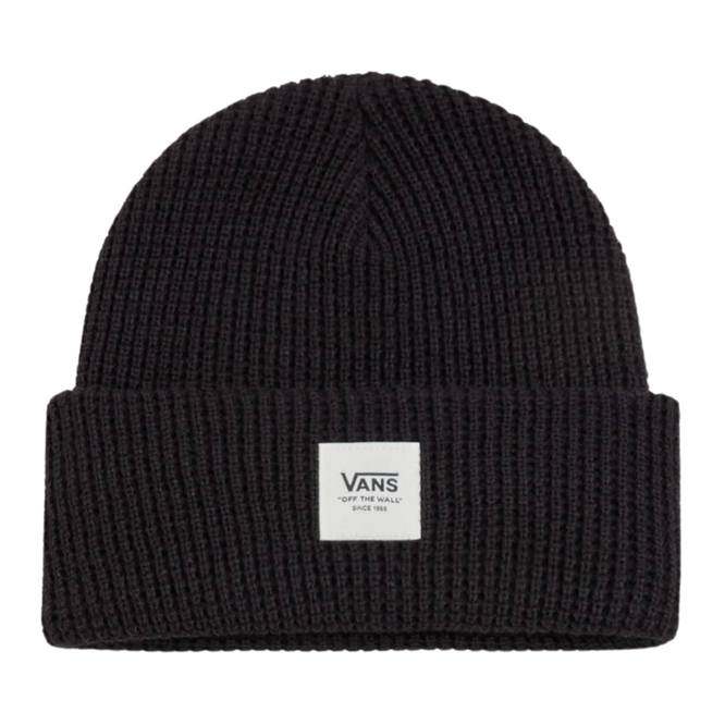 Kids Waffle Cuff Beanie Black