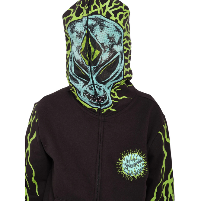 Kids Alien Full Zip Hoodie Black