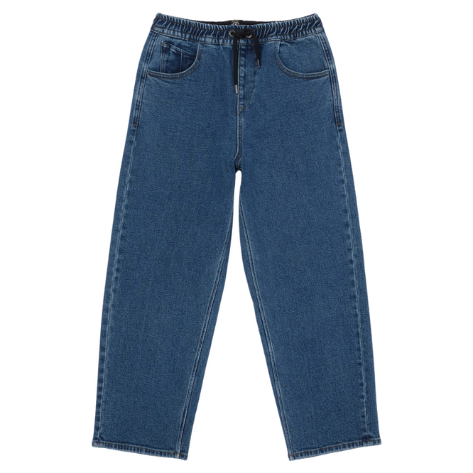 Kids Freazy Loose Elastic Waist Denim Washed Blue