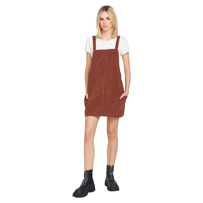 Womens Power Chord Dress Chestnut Brown